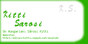kitti sarosi business card
